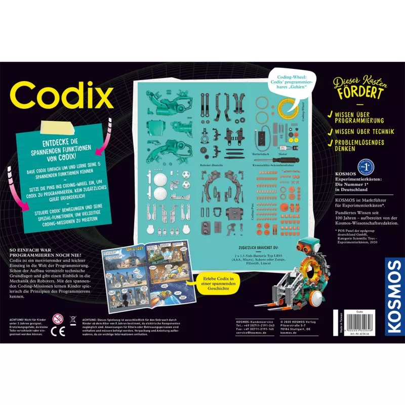 Kosmos Codix, zestaw konstrukcyjny, 8 lat Kosmos Codix. Typ produktu: zestaw konstrukcyjny, Zalecany wiek (min): 8 lat