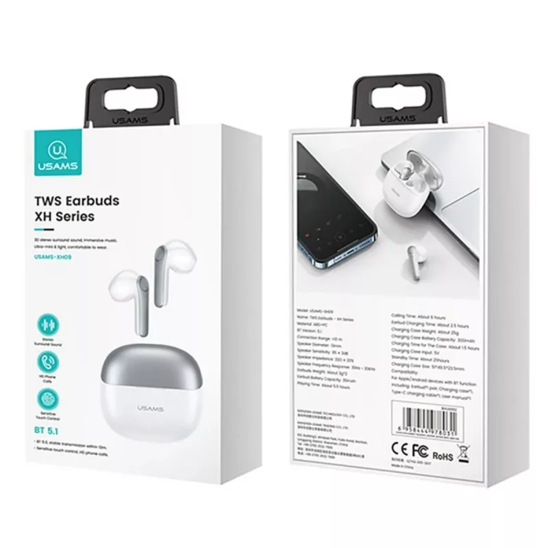Słuchawki USAMS TWSXH Series Dual Mic Wireless Niebieskie/Niebieskie BHUXH03