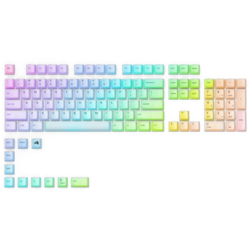 Mechaniczny zestaw nasadek na klawisze Triton Glorious Polychroma RGB — 115 klawiszy, profil rzeźbiony