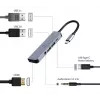 Gembird A-CM-COMBO5-02 stacja dokująca/replikator portów do laptopa, przewodowy USB 3.2 Gen 1 (3.1 Gen 1) Type-C, srebrny