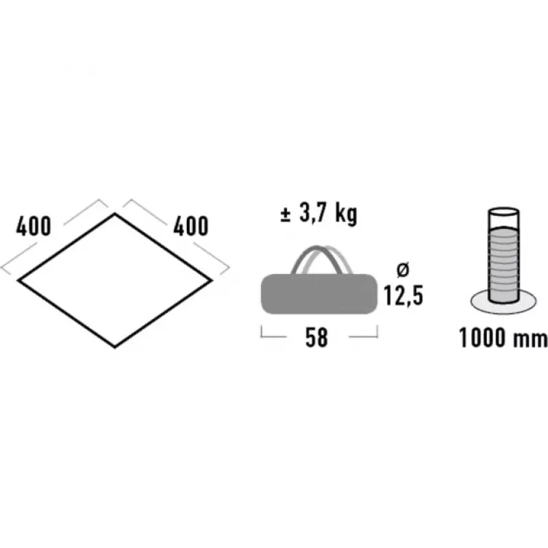 Plandeka High Peak 10034, szary poliester, pokrowiec zewnętrzny i mata pod namiot