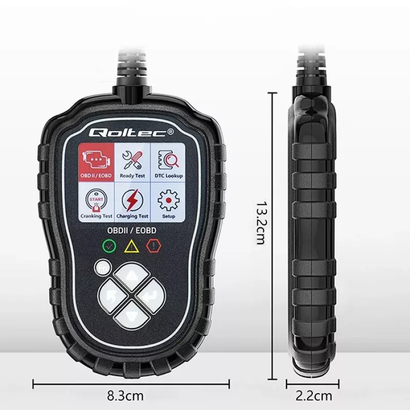 Tester diagnostyczny OBDII QOLTEC ProLine 50685 — skaner OBD-II do pojazdów z instalacją 8V/25V