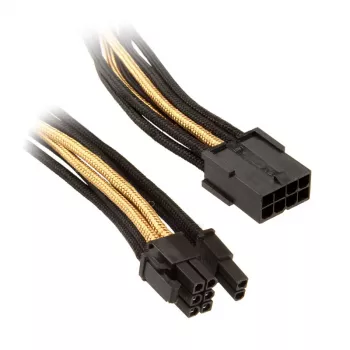 Kabel SilverStone PCI-8-Pin do PCIe-6+2-Pin, 250 mm - czarny/złoty