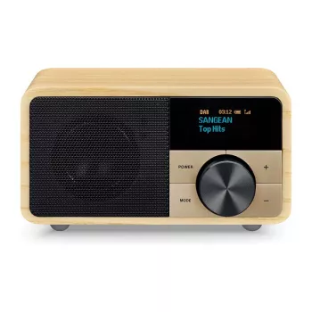 Radio stołowe Sangean DDR-7 Natural Wood FM AM Bluetooth, drewniana obudowa, tuner FM/AM, audio Bluetooth