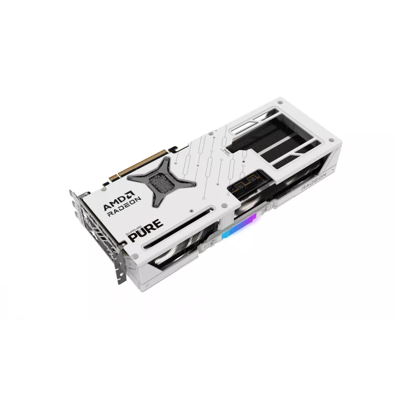 Karta graficzna Sapphire Radeon RX 9070 XT — 16 GB GDDR6, PCIe 5.0, 256-bit, 320 mm, 3-slotowa, biała