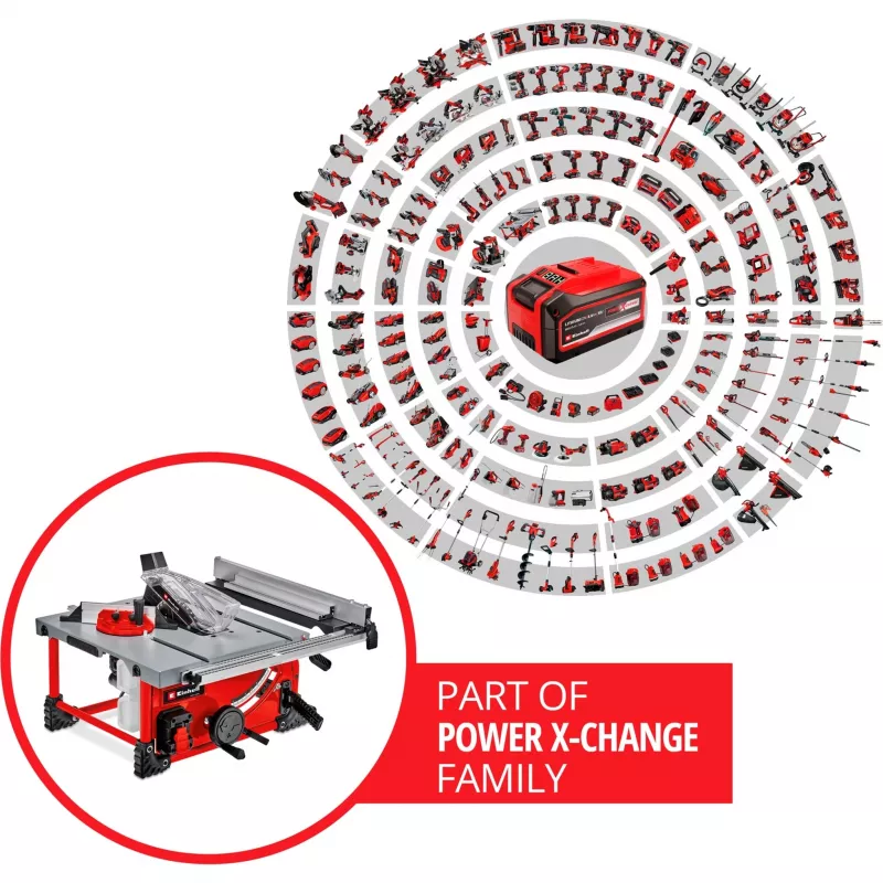 Akumulatorowa pilarka stołowa Power X-Change TE-TS 36/210 Li-Solo, 36 V (2x18 V) (czerwona, bez akumulatora i ładowarki)