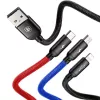Kabel USB BASEUS Colorfone CAMLT-BSY01 1,2 m USB A 3 x USB C Czarny, Czerwony, Niebieski