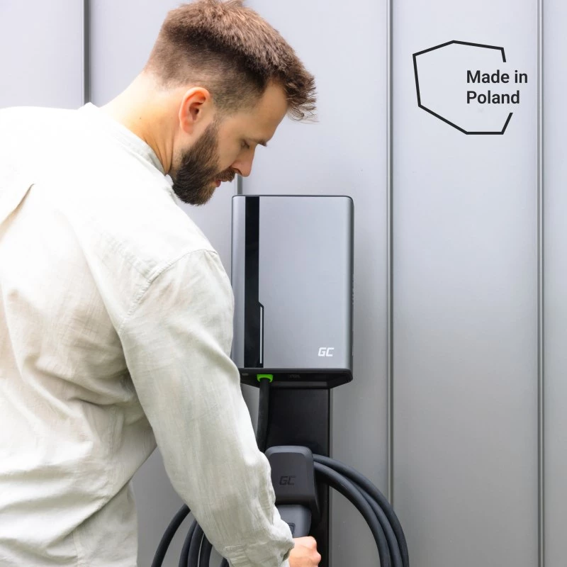 Wallbox zielony Cell GC EVGC021B2250 3.6-22 KW 5m NFC Szary Aluminium