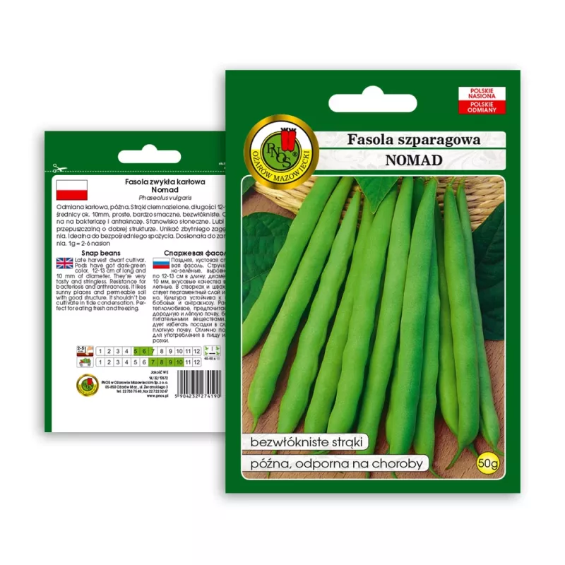 Nasiona fasoli karłowej zielonej Nomad, 50 g - Nasiona warzyw