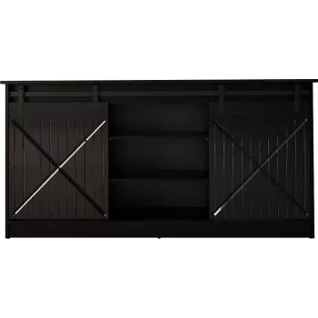komoda 160x80x35 GRANERO czarny/czarny połysk