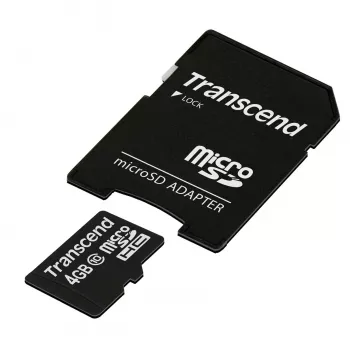 Pamięć Flash Transcend 4 GB MicroSDHC Klasa 10 z adapterem