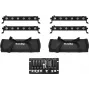 EUROLITE LED Bar Set 4x LED BAR-6 QCL RGBW z 2 miękkimi torbami i kontrolerem