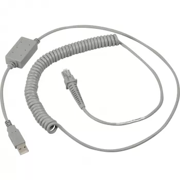 Kabel USB Datalogic, spiralny kabel USB, spiralny, szary, 2 m, odpowiedni do wszystkich skanerów ręcznych (90A051922)