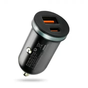 Ładowarka samochodowa everActive CC-30Q QC3.0 35W — 1x USB-A, 1x USB-C, szybkie ładowanie