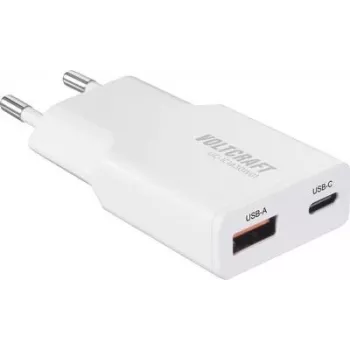 Voltcraft UC-1C1A30W01 Ładowarka USB 1x USB-A USB-C Szybkie ładowanie PD 3.0 Biała (VC-17012045)