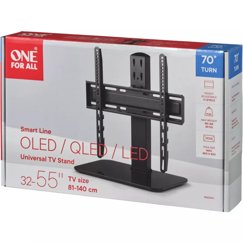 ONE For ALL | Inteligentna podstawa stołowa pod telewizor WM 2470 | Regulowana wysokość | 32-55 | Maksymalne obciążenie 40 kg