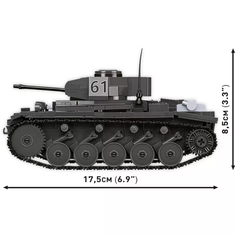 Zestaw konstrukcyjny Cobi Panzerkampfwagen II Ausf. F — 813 elementów, czarny, wiek 9+
