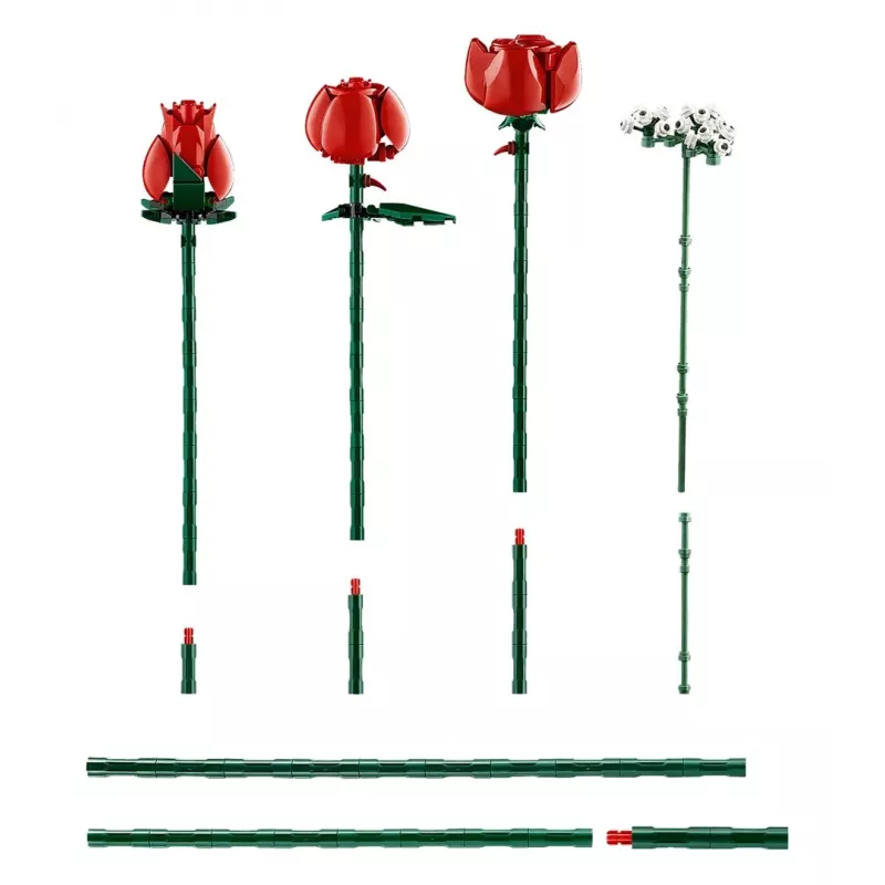 LEGO Icons Bukiet Róż Sztuczne Kwiaty Zestaw dla Dorosłych Kolekcja Botaniczna Dekoracje Domowe Prezent na Walentynki Prezenty dla Kobiet