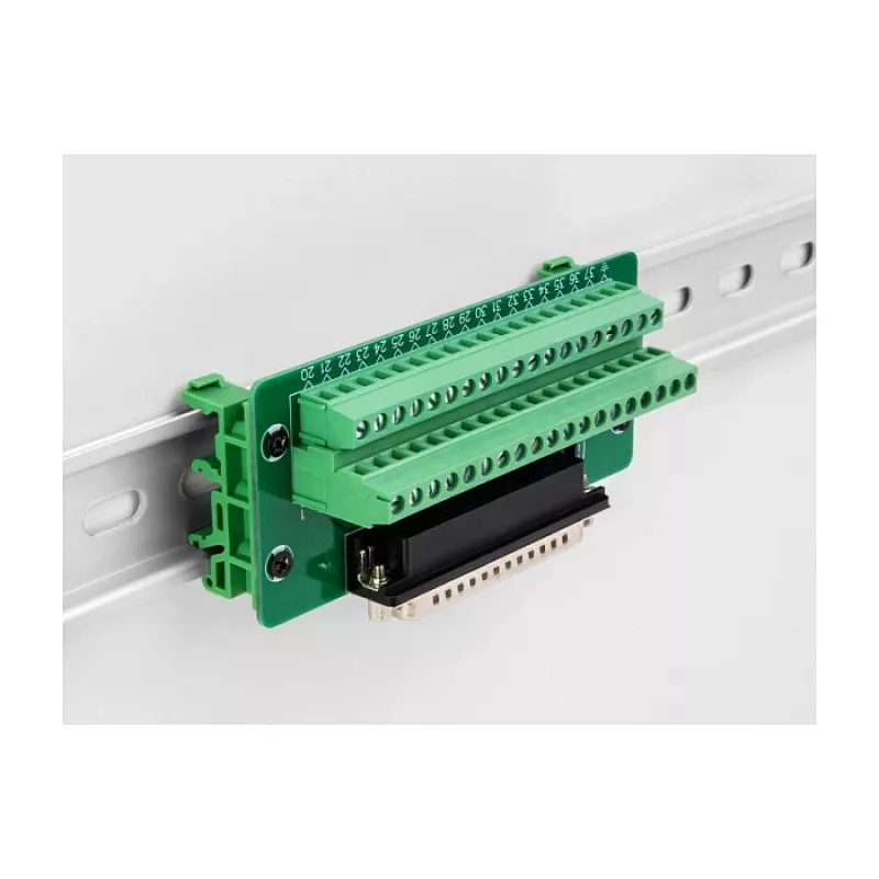 DeLOCK D-Sub 37-pin męski do listwy zaciskowej na szynę DIN 51mm 30mm 116mm