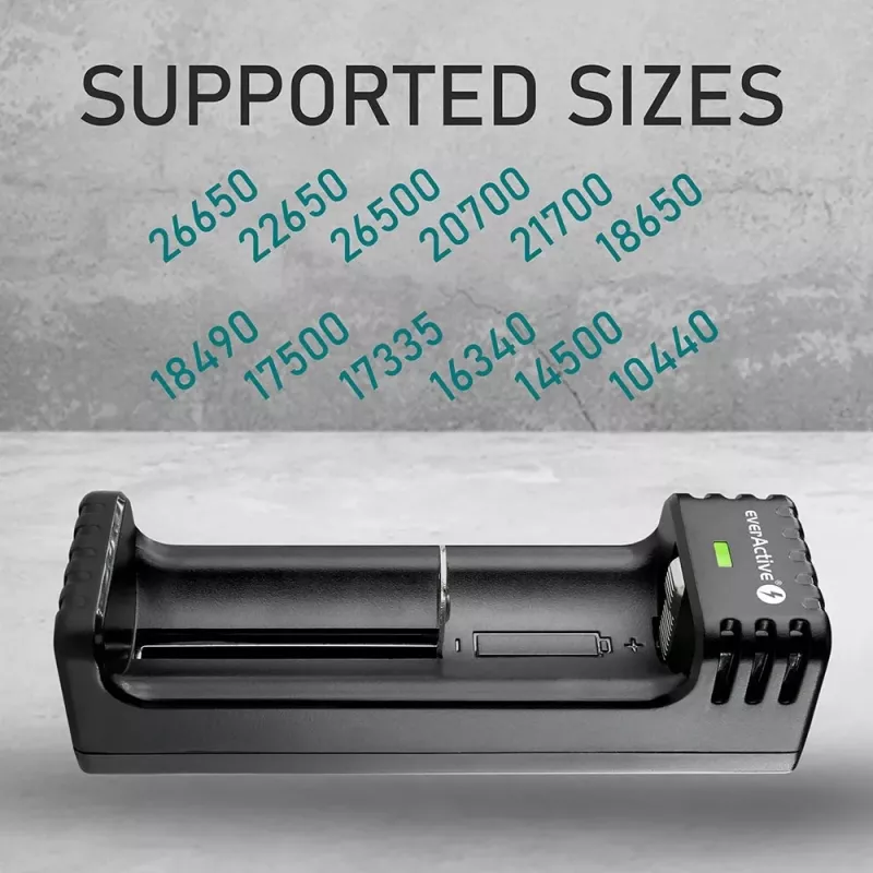 Ładowarka do akumulatorów everActive LC100C USB-C do ogniw Li‑Ion, wejście USB‑C, model LC100C