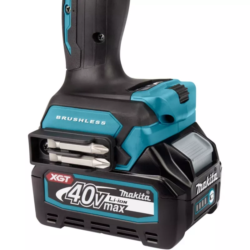 Makita HP001GD201 - Młotowiertarka/Wkrętarka - Akumulatorowa - 2 prędkości - Klucz uchwytowy 13 mm - 140 N·m - 2 akumulatory, ładowarka w zestawie - 40 V (HP001GD201)