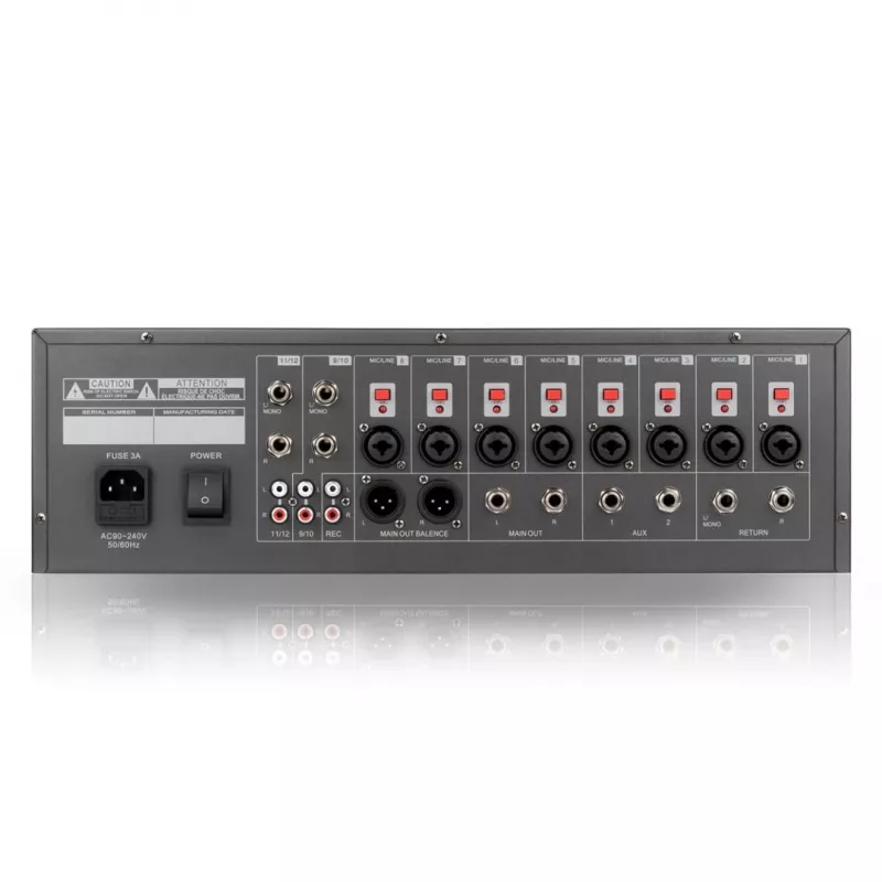 RM12 FX — Mikser analogowy z Bluetooth DSP EQ MP3 Phantom, 12 kanałów