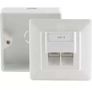 Gniazdo sieciowe ShiverPeaks 74251-SET Cat 5e 2-portowe natynkowe