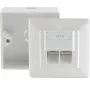 Gniazdo sieciowe ShiverPeaks 74251-SET Cat 5e 2-portowe natynkowe