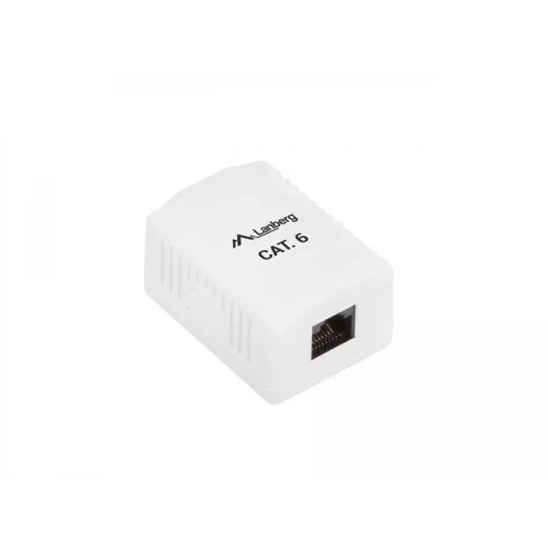 Puszka natynkowa LANBERG RJ-45 OU6-0001-W, Kat.6, biała