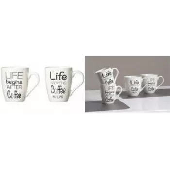 Porcelanowy kubek do kawy ritzenhoff & breker LIFE SPRÜCHE 310 ml, można myć w zmywarce