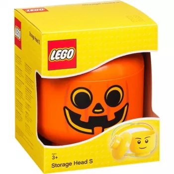 LEGO Storage Head pumpkin, klein, Pojemnik do przechowywania pomarańczowo-czarny