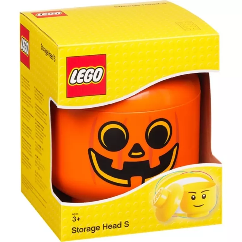 LEGO Storage Head pumpkin, klein, Pojemnik do przechowywania pomarańczowo-czarny