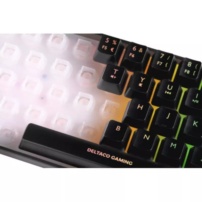 Klawiatura gamingowa Deltaco DK240 mini 60% USB, RGB czarna
