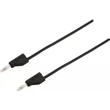 VOLTCRAFT Przewód pomiarowy [Wtyk 4 mm - Wtyk 4 mm] 0,25 m Czarny MSB-300 (MSB-300-0.25-SW)