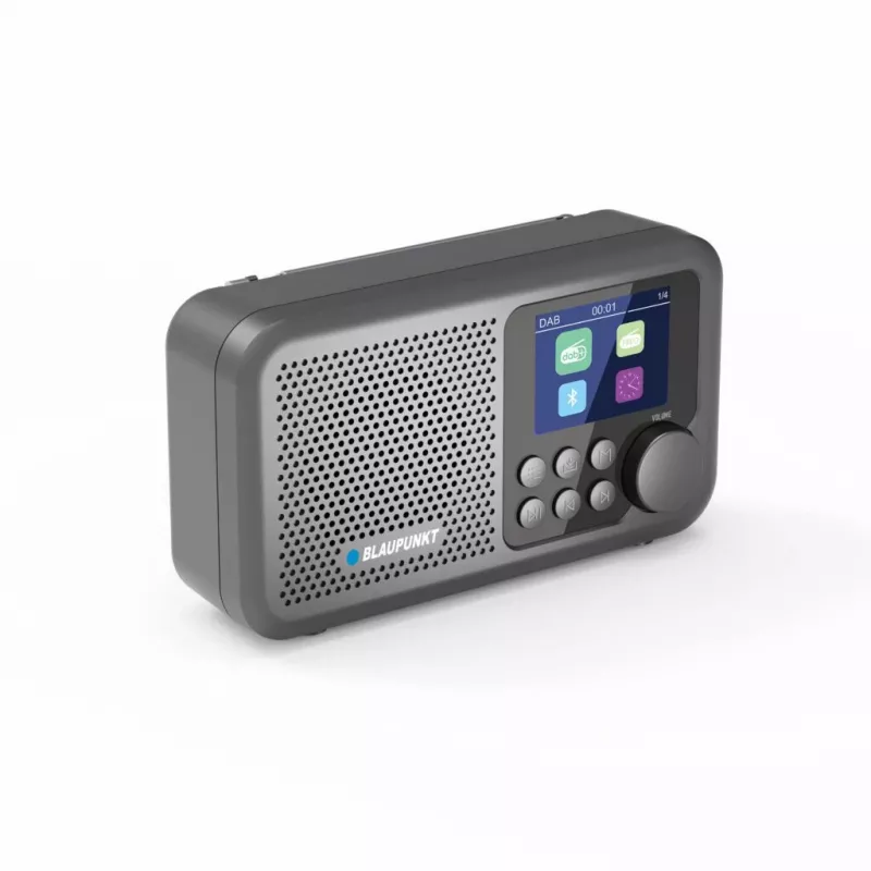 Radio z budzikiem BLAUPUNKT DR8BK — cyfrowy budzik z FM/DAB+, Bluetooth 5.3, 2 W, 1800 mAh, ładowanie USB, czarny
