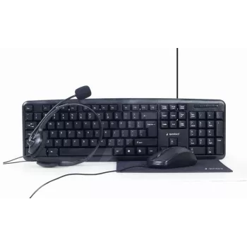 Gembird KBS-UO4-01 Klawiatura Mysz w zestawie Biurowa USB QWERTY US English Czarna