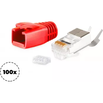 Wtyk sieciowy RJ-45 ShiverPeaks 72067-100R Czerwony