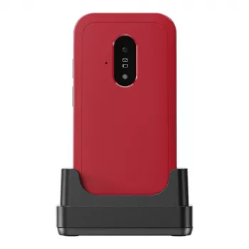 Doro Leva E22 Feature Phone z klapką, 2,8 cala (7,11 cm) Wyświetlacz, Single SIM, 0,3 MP kamera, 1150 mAh, 127,8 g, Czerwony/Biały