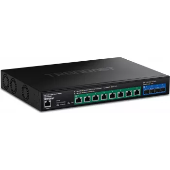 TRENDnet TPE-7124SBF - Wersja v1.0R - Przełącznik - web - Smart - 8 x 10 Gigabit Ethernet + 4 x 10 Gigabit SFP+ - do montażu w szafie rack - PoE++ (720 W) (TPE-7124SBF)
