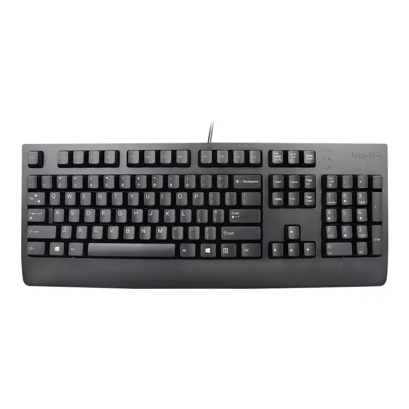 Przewodowa klawiatura Lenovo Preferred Pro II pełnowymiarowa USB, QWERTY, układ rumuński, czarna, podpórka pod nadgarstki