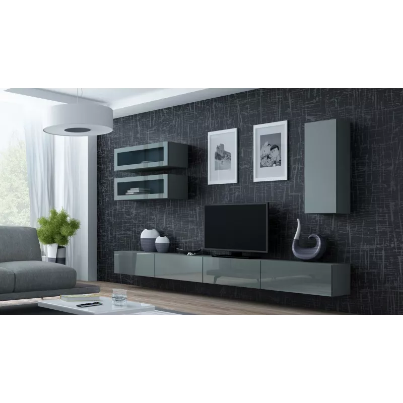 Cama Szafka VIGO 90 pełna 90/35/32 szary/szary połysk