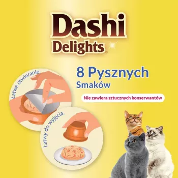Mokre przysmaki dla kota INABA Dashi Delights kurczak z łososiem w bulionie 70 g