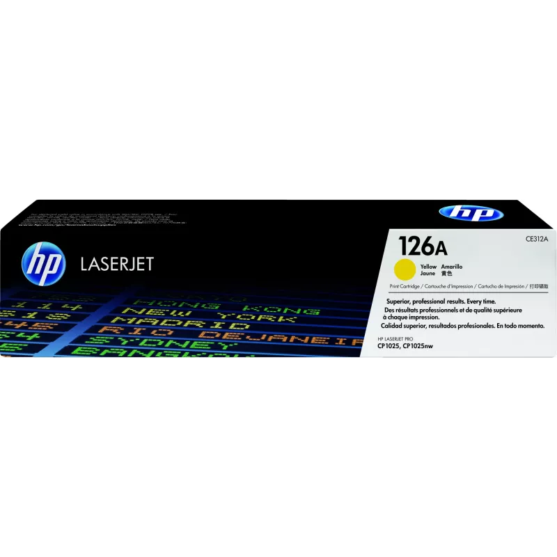 HP 126A żółty oryginalny wkład tonerowy LaserJet, 1000 stron, żółty, 1 szt.