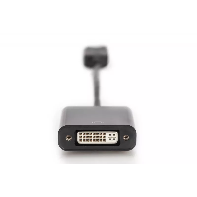 Przewód adaptera DisplayPort Assmann. DP - DVI (24+5) M/F. 0,15 m z blokadą. Zgodny z DP 1.1. UL. czarny, bez ekranowania. 32AWG (AK-340409-001-S)