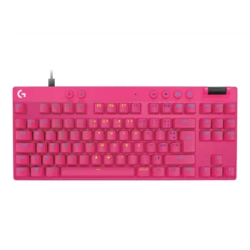 Klawiatura gamingowa Logitech G 920-013249 USB AZERTY francuska różowa tenkeyless