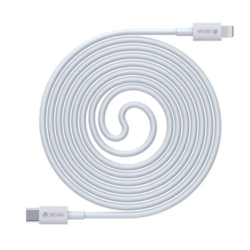 Kabel USB-C do Lightning Devia Smart Series PD 18W — biały, certyfikat MFi