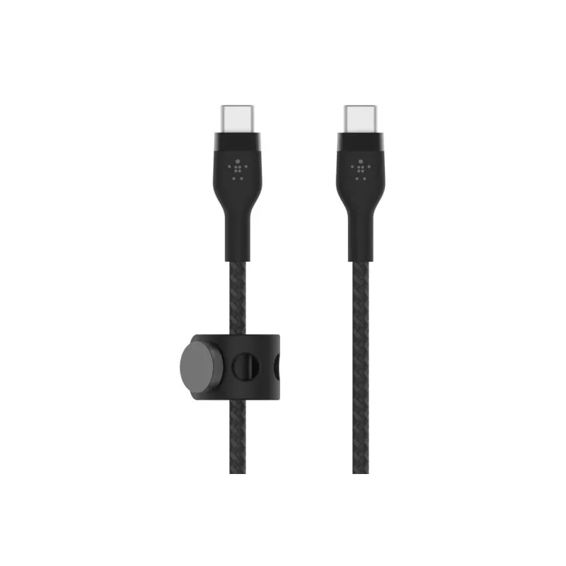 Kabel BoostCharge USB-C/USB-C pleciony silikonowy 2 m, czarny