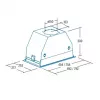 Okap podszafkowy CATA GC DUAL BK — szerokość 492 mm, 1200 m³/h, filtr metalowy, 50 dB