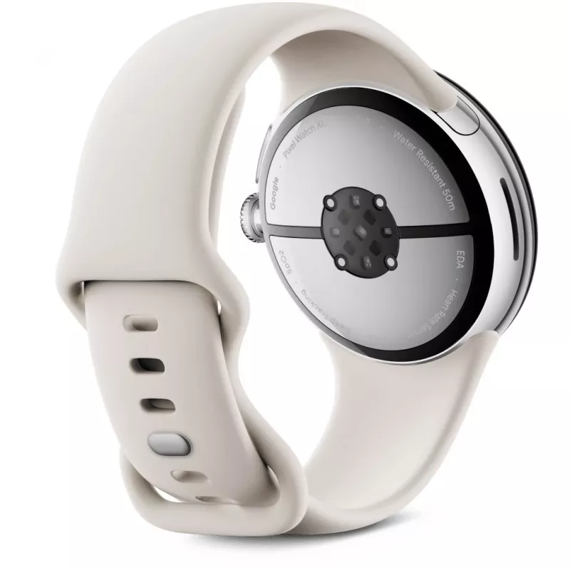 Google Pixel Watch 3 45 mm Wi-Fi smartwatch, srebrny polerowany (Porcelain)