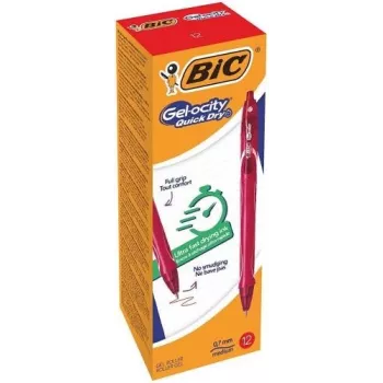 BIC Gell Pen Gelocity QUICK DRY Czerwony, Opakowanie 12 szt. 494671